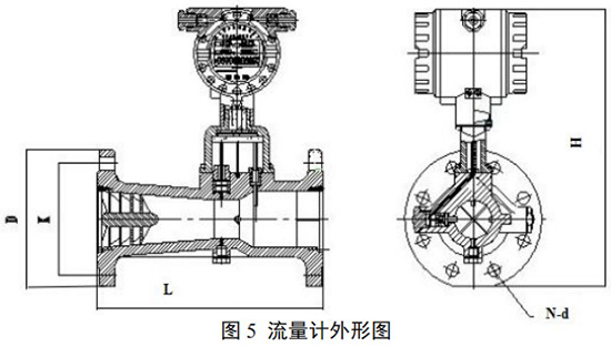 DN25旋進旋渦流量計外形圖